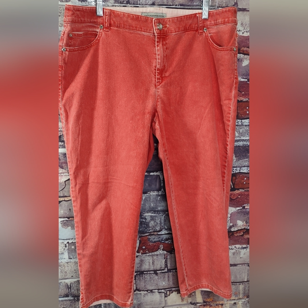 Chico's Platinum Denim Ankle Slit Jeans